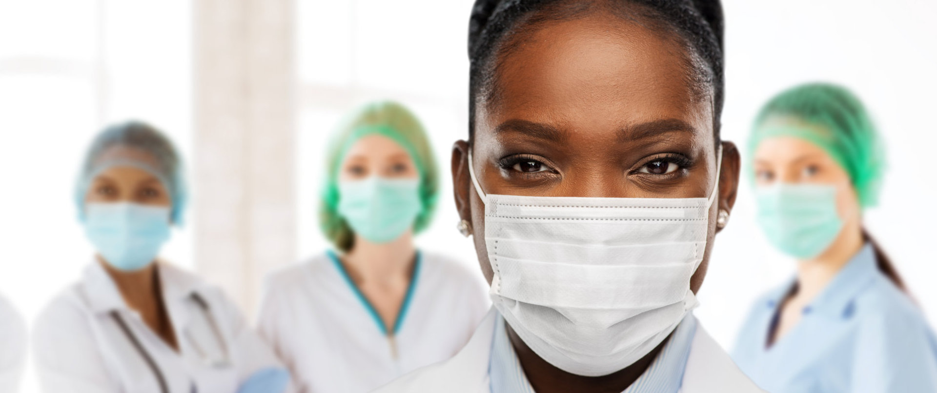 medical staffs wearing  mask